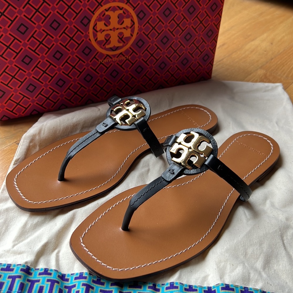 Tory Burch Mini Miller Leather Thong Sandal